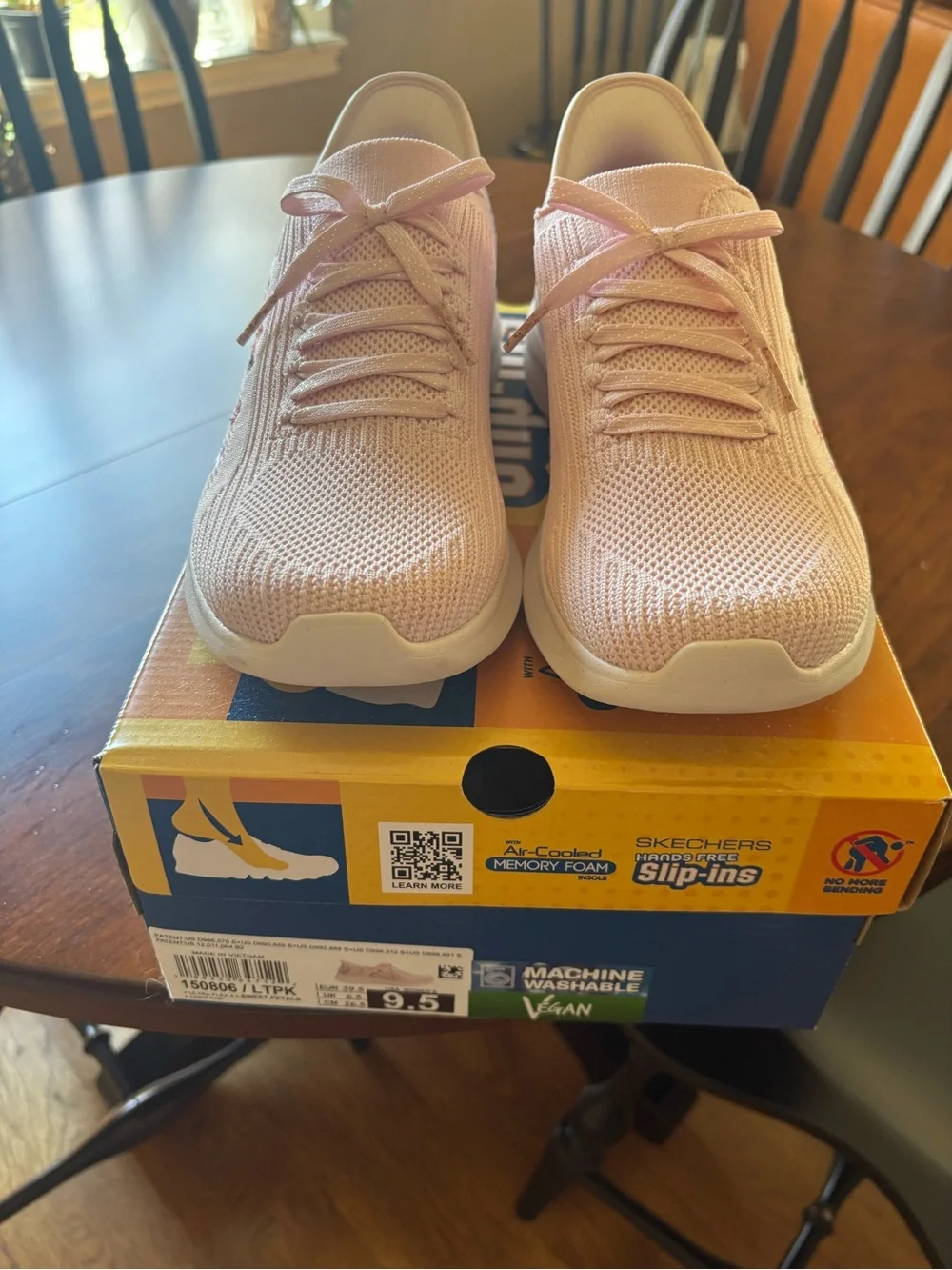 Skechers Women’s Light Pink Knit Slip-On Athletic Sneakers